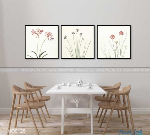 Bo tranh canvas hoa treo tuong trang tri phong an 13