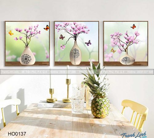 Bo tranh canvas hoa treo tuong trang tri phong an 15