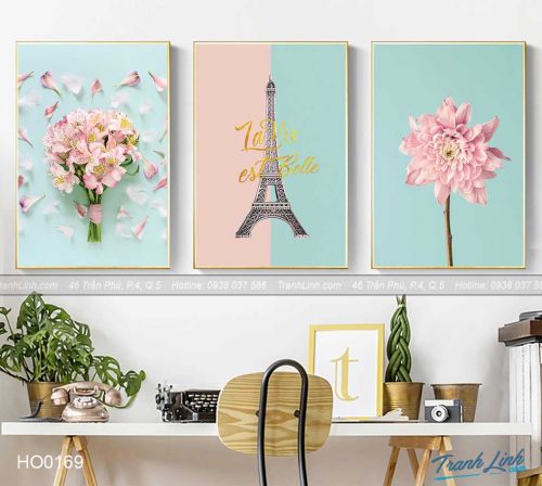 Bo tranh canvas hoa treo tuong trang tri phong an 20