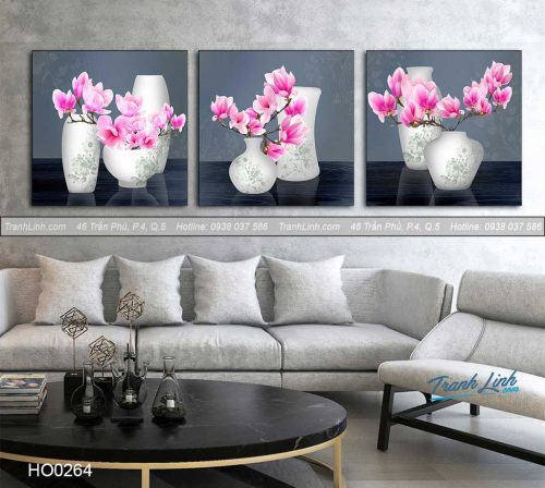 Bo tranh canvas hoa treo tuong trang tri phong an 29