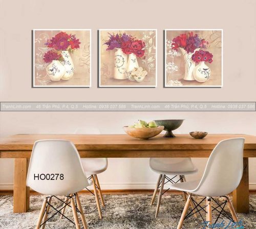 Bo tranh canvas hoa treo tuong trang tri phong an 35