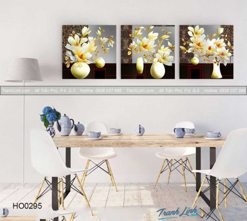 Bo tranh canvas hoa treo tuong trang tri phong an 36