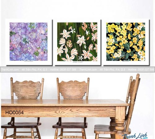 Bo tranh canvas hoa treo tuong trang tri phong an 4
