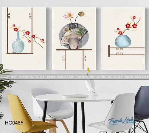 Bo tranh canvas hoa treo tuong trang tri phong an 48