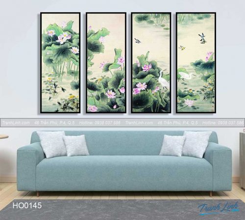 Bo tranh canvas hoa treo tuong trang tri phong khach 106