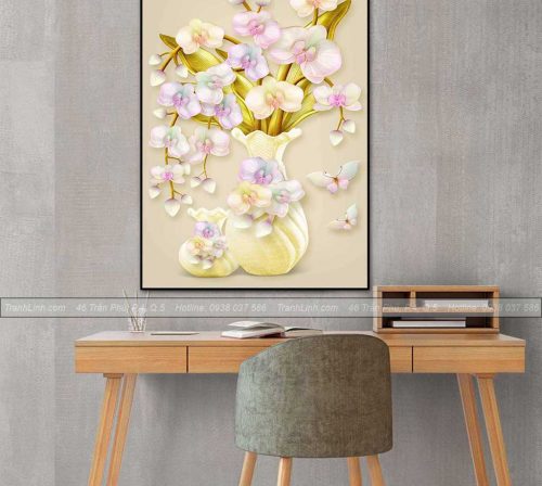 Bo tranh canvas hoa treo tuong trang tri phong khach 117