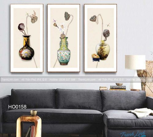Bo tranh canvas hoa treo tuong trang tri phong khach 119