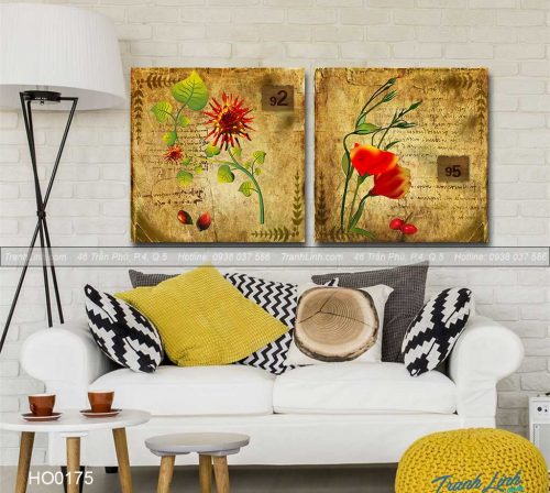 Bo tranh canvas hoa treo tuong trang tri phong khach 130