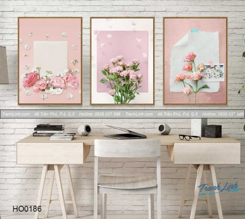 Bo tranh canvas hoa treo tuong trang tri phong khach 140