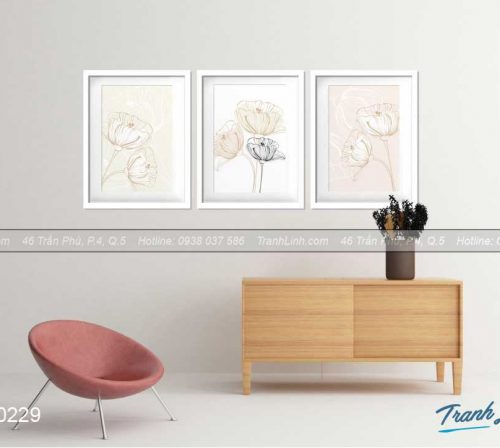 Bo tranh canvas hoa treo tuong trang tri phong khach 176