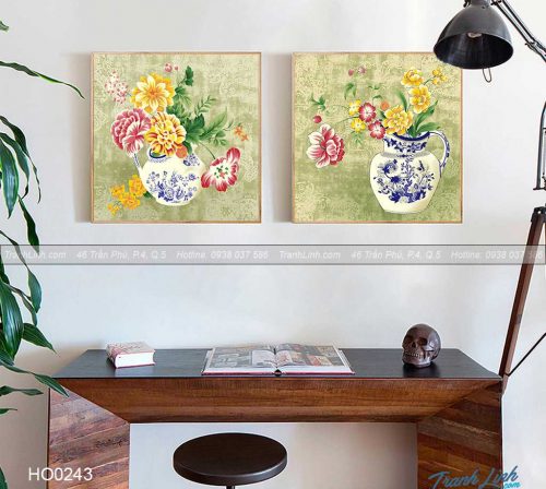 Bo tranh canvas hoa treo tuong trang tri phong khach 187