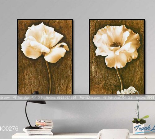 Bo tranh canvas hoa treo tuong trang tri phong khach 213