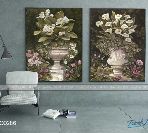 Bo tranh canvas hoa treo tuong trang tri phong khach 221