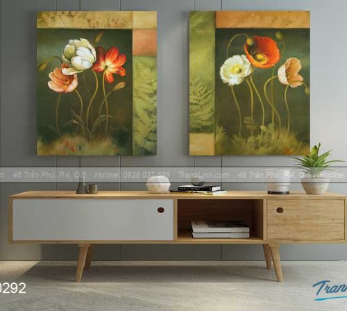 Bo tranh canvas hoa treo tuong trang tri phong khach 225