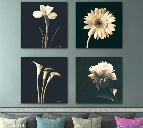 Bo tranh canvas hoa treo tuong trang tri phong khach 243