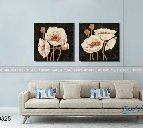 Bo tranh canvas hoa treo tuong trang tri phong khach 254