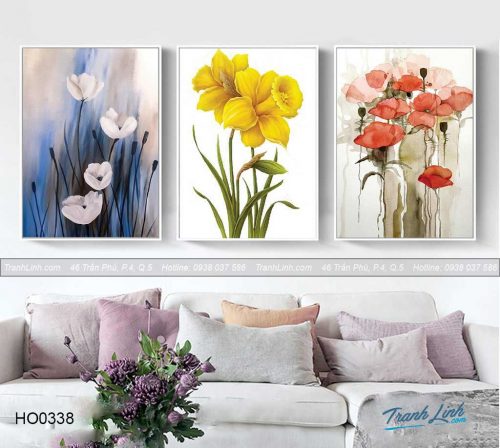 Bo tranh canvas hoa treo tuong trang tri phong khach 264