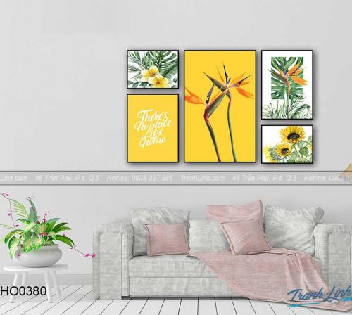 Bo tranh canvas hoa treo tuong trang tri phong khach 305