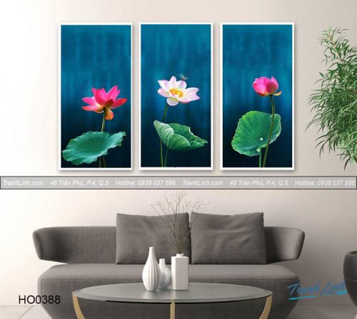 Bo tranh canvas hoa treo tuong trang tri phong khach 313