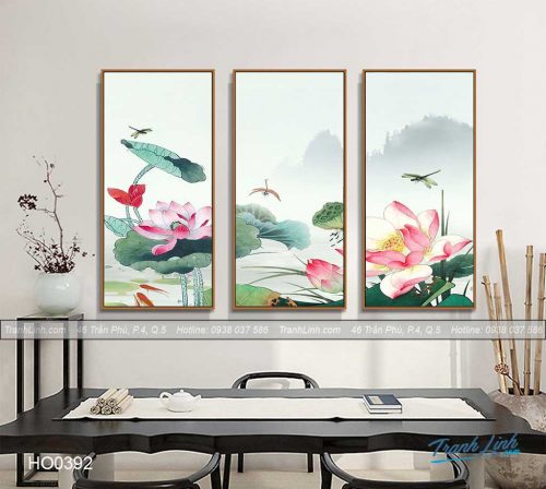 Bo tranh canvas hoa treo tuong trang tri phong khach 317