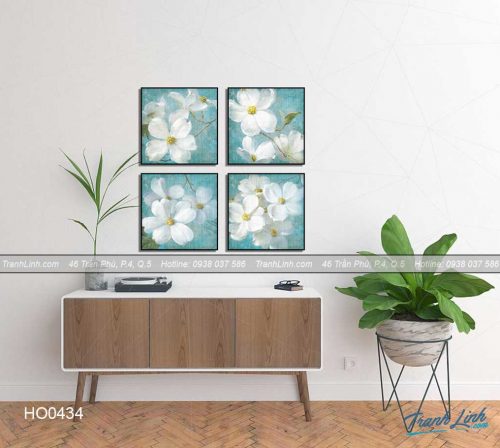 Bo tranh canvas hoa treo tuong trang tri phong khach 354
