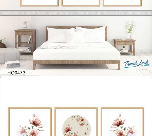 Bo tranh canvas hoa treo tuong trang tri phong khach 384