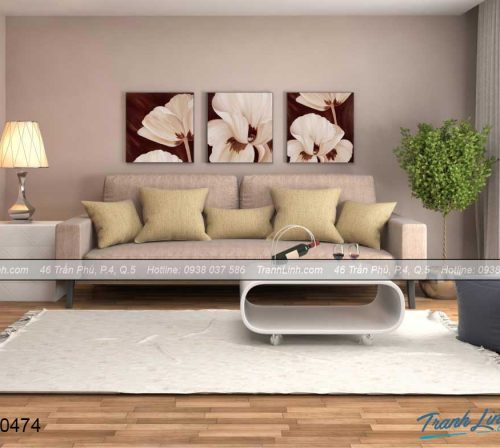 Bo tranh canvas hoa treo tuong trang tri phong khach 385
