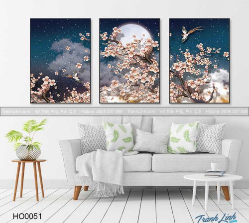 Bo tranh canvas hoa treo tuong trang tri phong khach 39