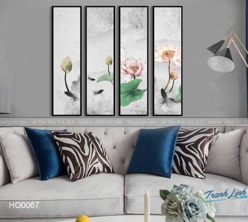 Bo tranh canvas hoa treo tuong trang tri phong khach 54