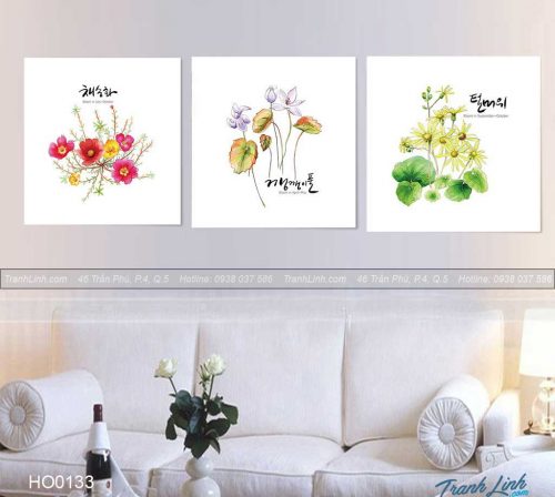 Bo tranh canvas hoa treo tuong trang tri phong khach 95