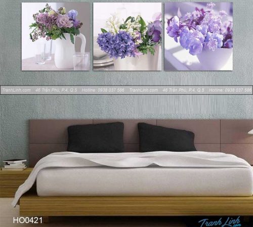 Bo tranh canvas hoa treo tuong trang tri phong ngu 70