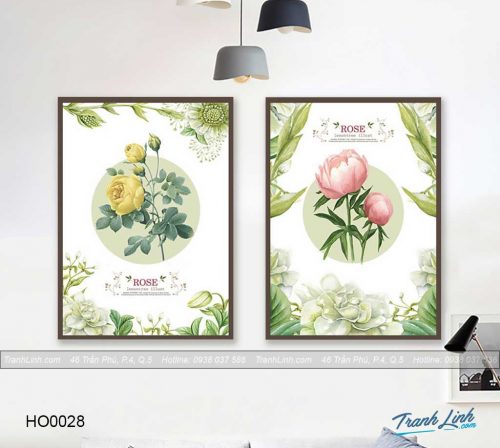 Bo tranh canvas hoa treo tuong trang tri phong ngu 9