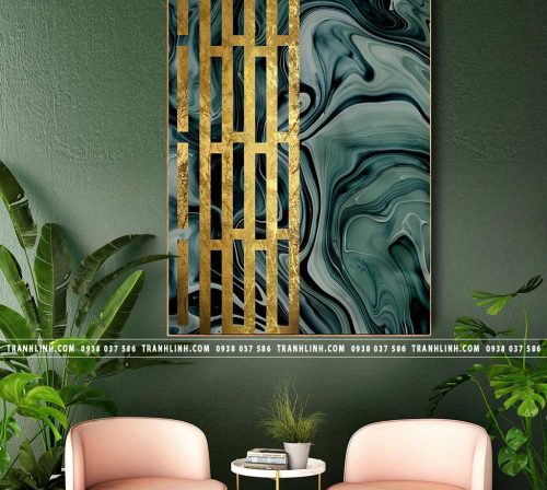 Tranh canvas treo tuong trang tri cau thang truu tuong 4