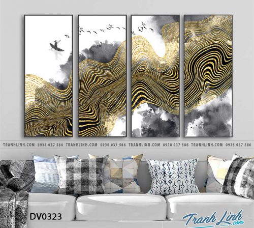 Tranh canvas treo tuong trang tri phong khach phong canh truu tuong 107