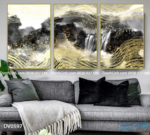 Tranh canvas treo tuong trang tri phong khach phong canh truu tuong 158