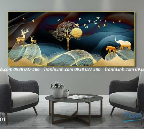 Tranh canvas treo tuong trang tri phong khach phong canh truu tuong 218