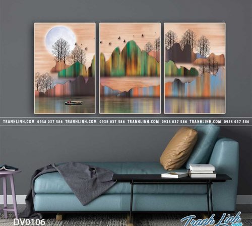 Tranh canvas treo tuong trang tri phong khach phong canh truu tuong 26