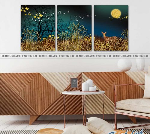 Tranh canvas treo tuong trang tri phong khach phong canh truu tuong 84