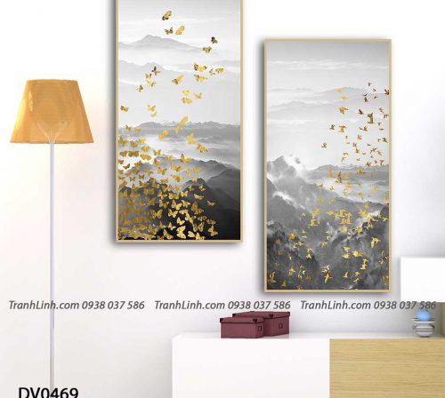 Tranh canvas treo tuong trang tri phong ngu phong canh truu tuong 56