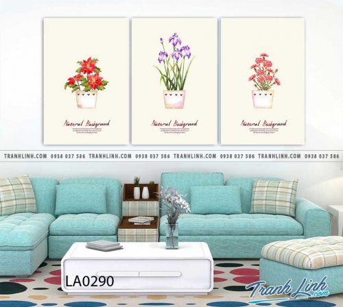 bo tranh canvas la cay nhiet doi trang tri 149