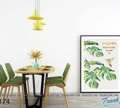 bo tranh canvas la cay nhiet doi trang tri 25