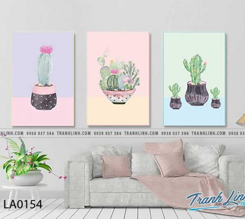 bo tranh canvas la cay nhiet doi trang tri 4