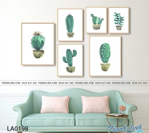 bo tranh canvas la cay nhiet doi trang tri 49