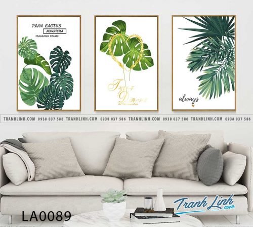 bo tranh canvas trang tri la cay nhiet doi 103