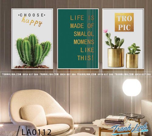 bo tranh canvas trang tri la cay nhiet doi 132