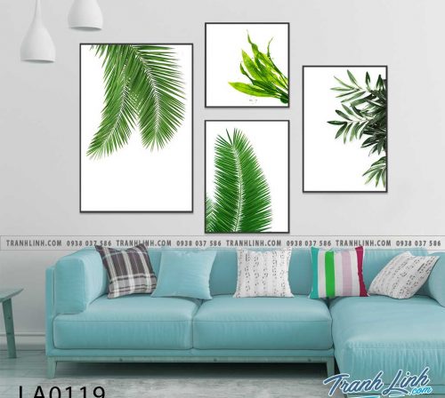 bo tranh canvas trang tri la cay nhiet doi 141