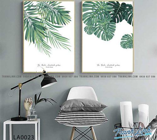 bo tranh canvas trang tri la cay nhiet doi 23