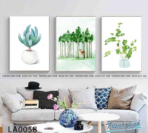 bo tranh canvas trang tri la cay nhiet doi 64