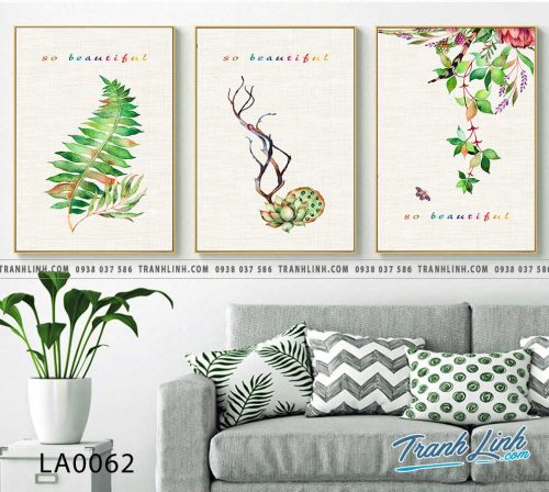 bo tranh canvas trang tri la cay nhiet doi 68