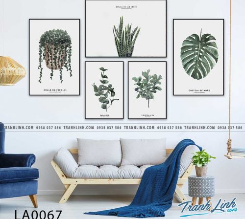 bo tranh canvas trang tri la cay nhiet doi 75